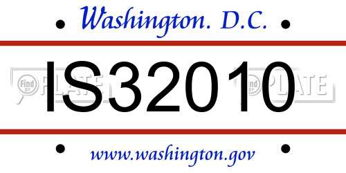 IS32010 District Of Columbia License Plate