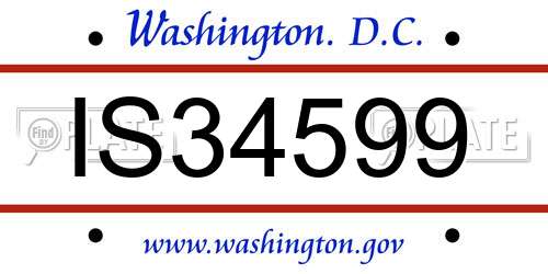IS34599 District Of Columbia License Plate