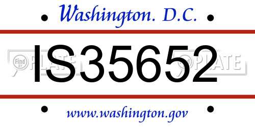 IS35652 District Of Columbia License Plate