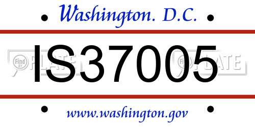 IS37005 District Of Columbia License Plate