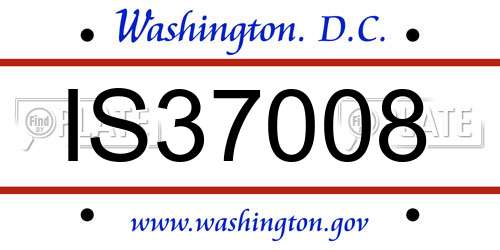 IS37008 District Of Columbia License Plate