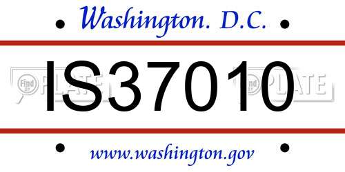 IS37010 District Of Columbia License Plate