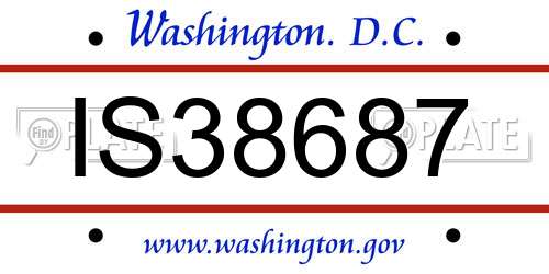 IS38687 District Of Columbia License Plate