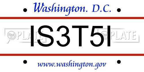 IS3T5I District Of Columbia License Plate