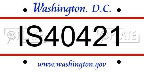 IS40421 District Of Columbia License Plate