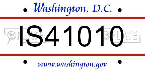 IS41010 District Of Columbia License Plate