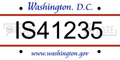 IS41235 District Of Columbia License Plate