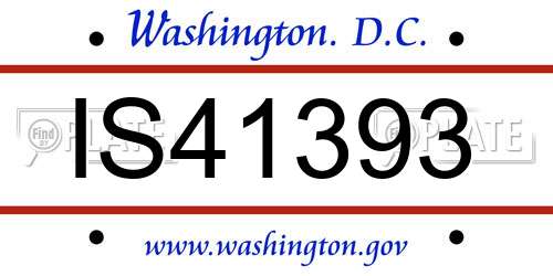 IS41393 District Of Columbia License Plate