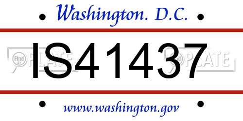 IS41437 District Of Columbia License Plate