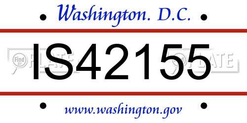 IS42155 District Of Columbia License Plate