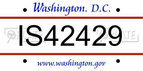 IS42429 District Of Columbia License Plate