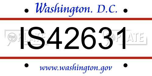 IS42631 District Of Columbia License Plate