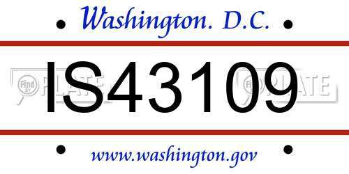 IS43109 District Of Columbia License Plate
