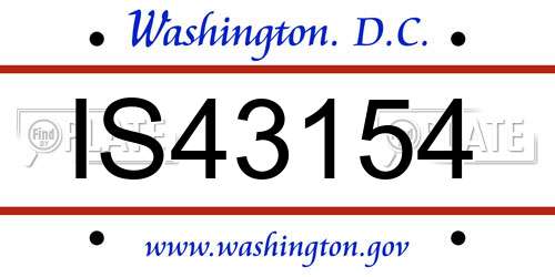 IS43154 District Of Columbia License Plate