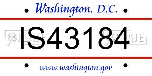 IS43184 District Of Columbia License Plate