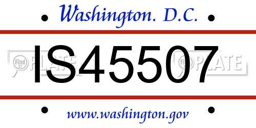 IS45507 District Of Columbia License Plate