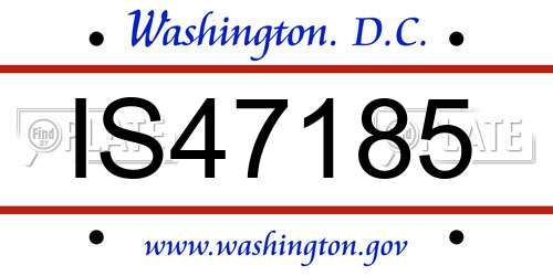 IS47185 District Of Columbia License Plate