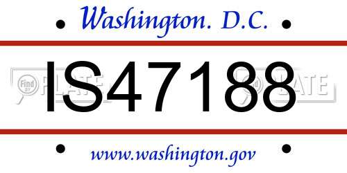 IS47188 District Of Columbia License Plate