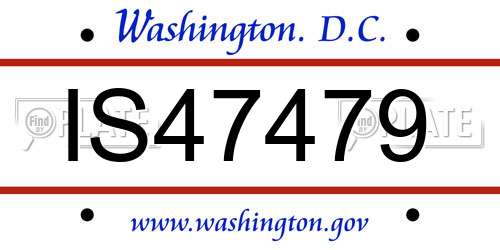 IS47479 District Of Columbia License Plate