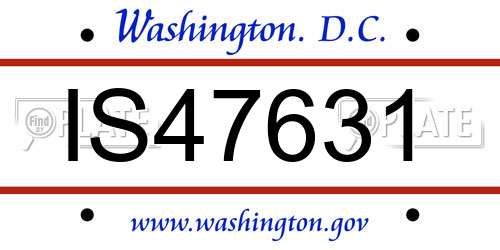 IS47631 District Of Columbia License Plate