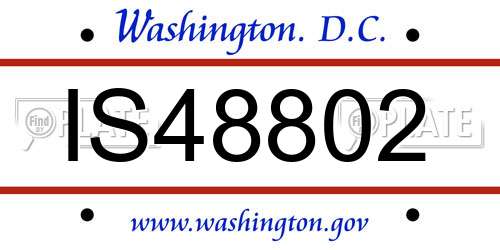 IS48802 District Of Columbia License Plate