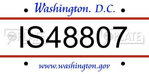 IS48807 District Of Columbia License Plate
