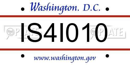 IS4I010 District Of Columbia License Plate