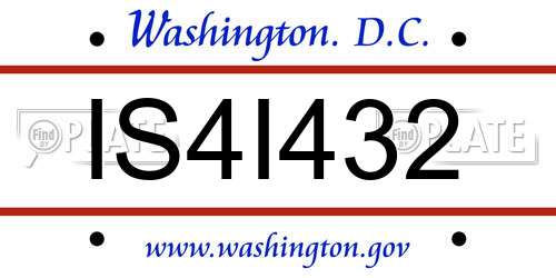 IS4I432 District Of Columbia License Plate