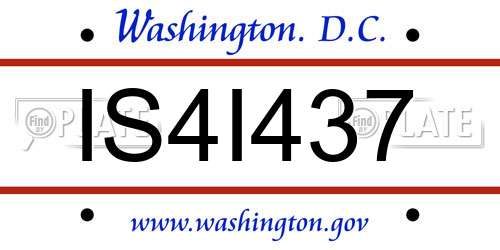 IS4I437 District Of Columbia License Plate