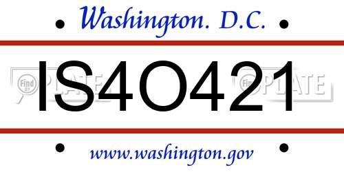 IS4O421 District Of Columbia License Plate