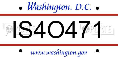 IS4O471 District Of Columbia License Plate