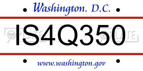 IS4Q350 District Of Columbia License Plate