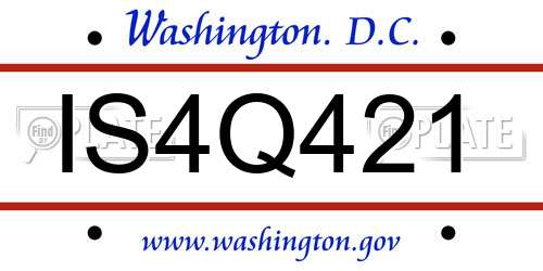 IS4Q421 District Of Columbia License Plate
