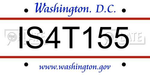 IS4T155 District Of Columbia License Plate