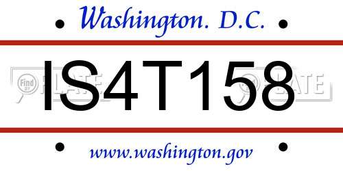 IS4T158 District Of Columbia License Plate