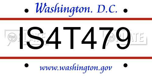 IS4T479 District Of Columbia License Plate