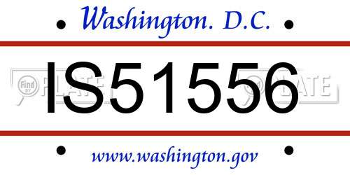 IS51556 District Of Columbia License Plate