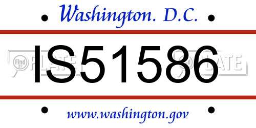 IS51586 District Of Columbia License Plate