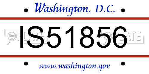 IS51856 District Of Columbia License Plate