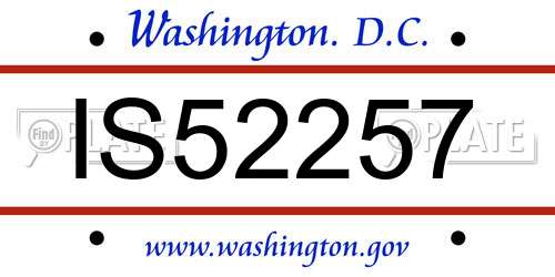 IS52257 District Of Columbia License Plate