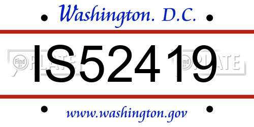 IS52419 District Of Columbia License Plate