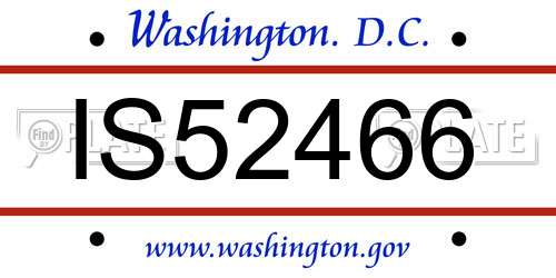IS52466 District Of Columbia License Plate