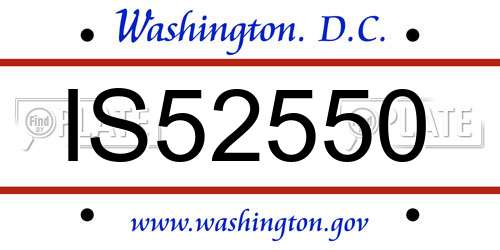 IS52550 District Of Columbia License Plate