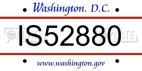 IS52880 District Of Columbia License Plate