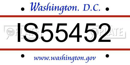 IS55452 District Of Columbia License Plate