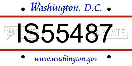 IS55487 District Of Columbia License Plate