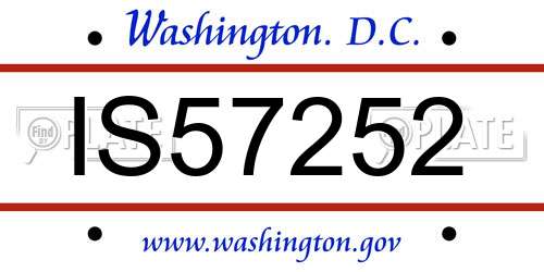 IS57252 District Of Columbia License Plate