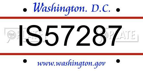 IS57287 District Of Columbia License Plate