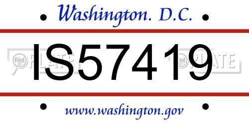 IS57419 District Of Columbia License Plate