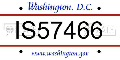IS57466 District Of Columbia License Plate